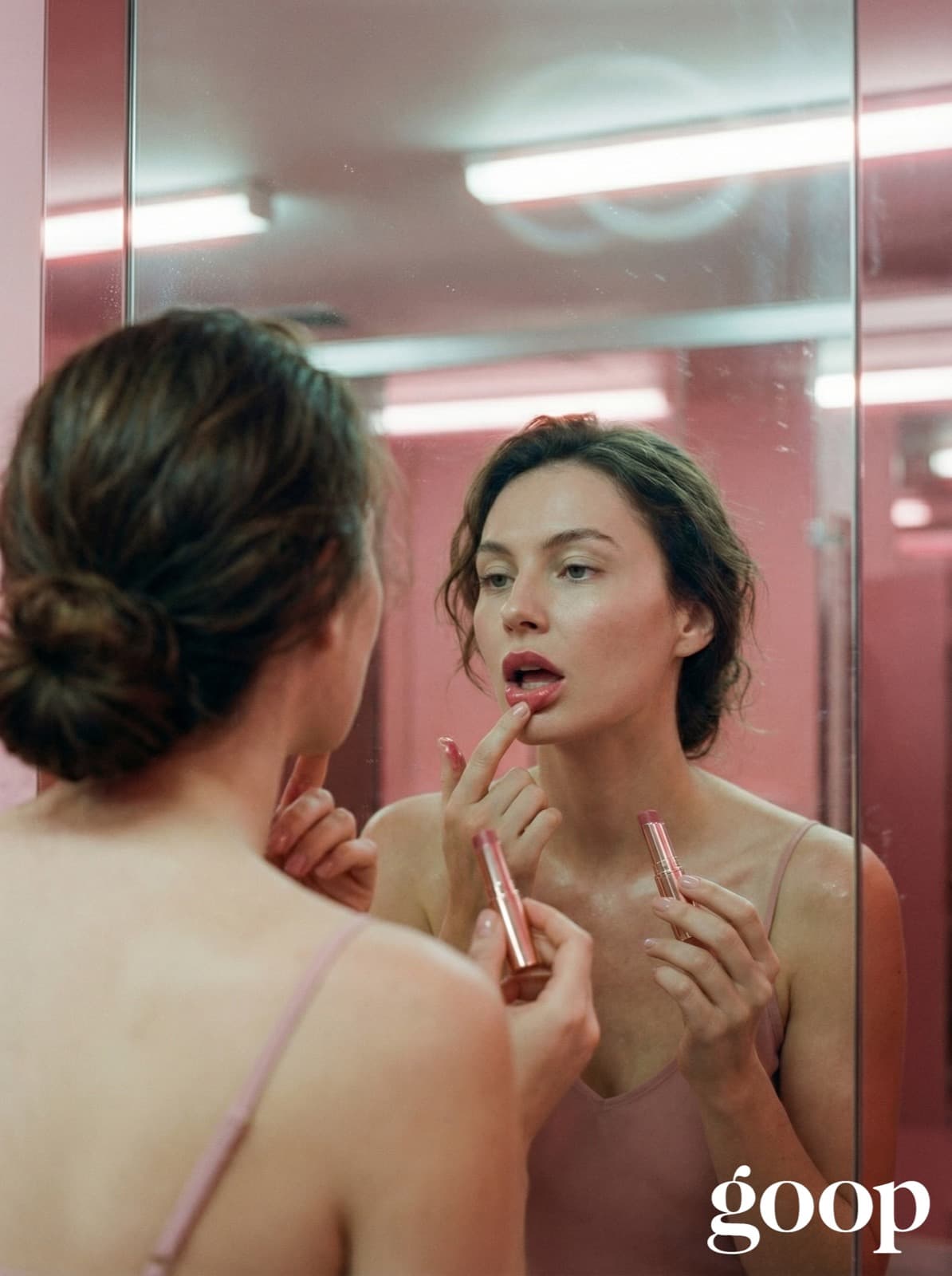Goop editorial mirror scene — AI campaign content