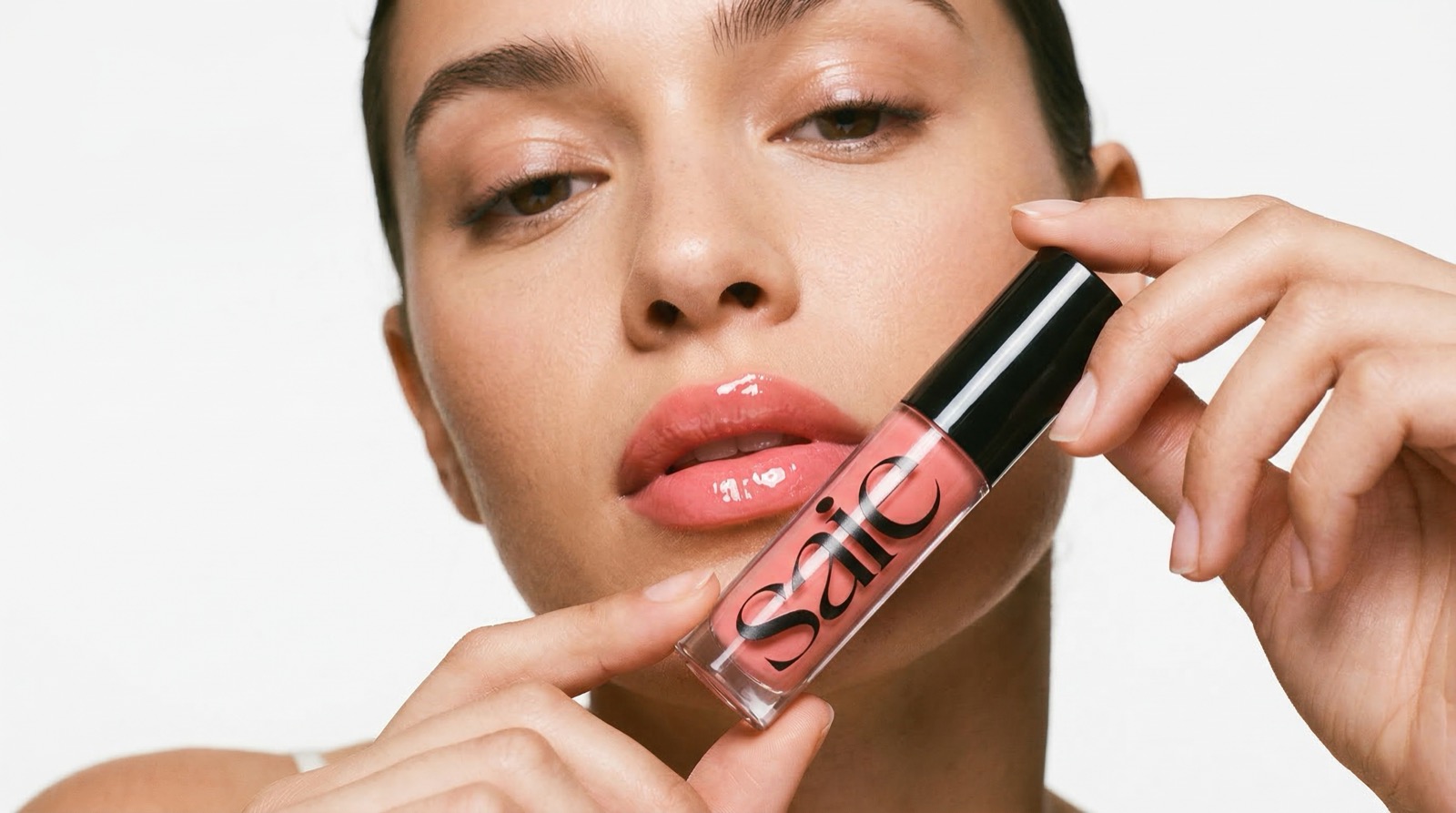 AI beauty campaign portrait for Saie