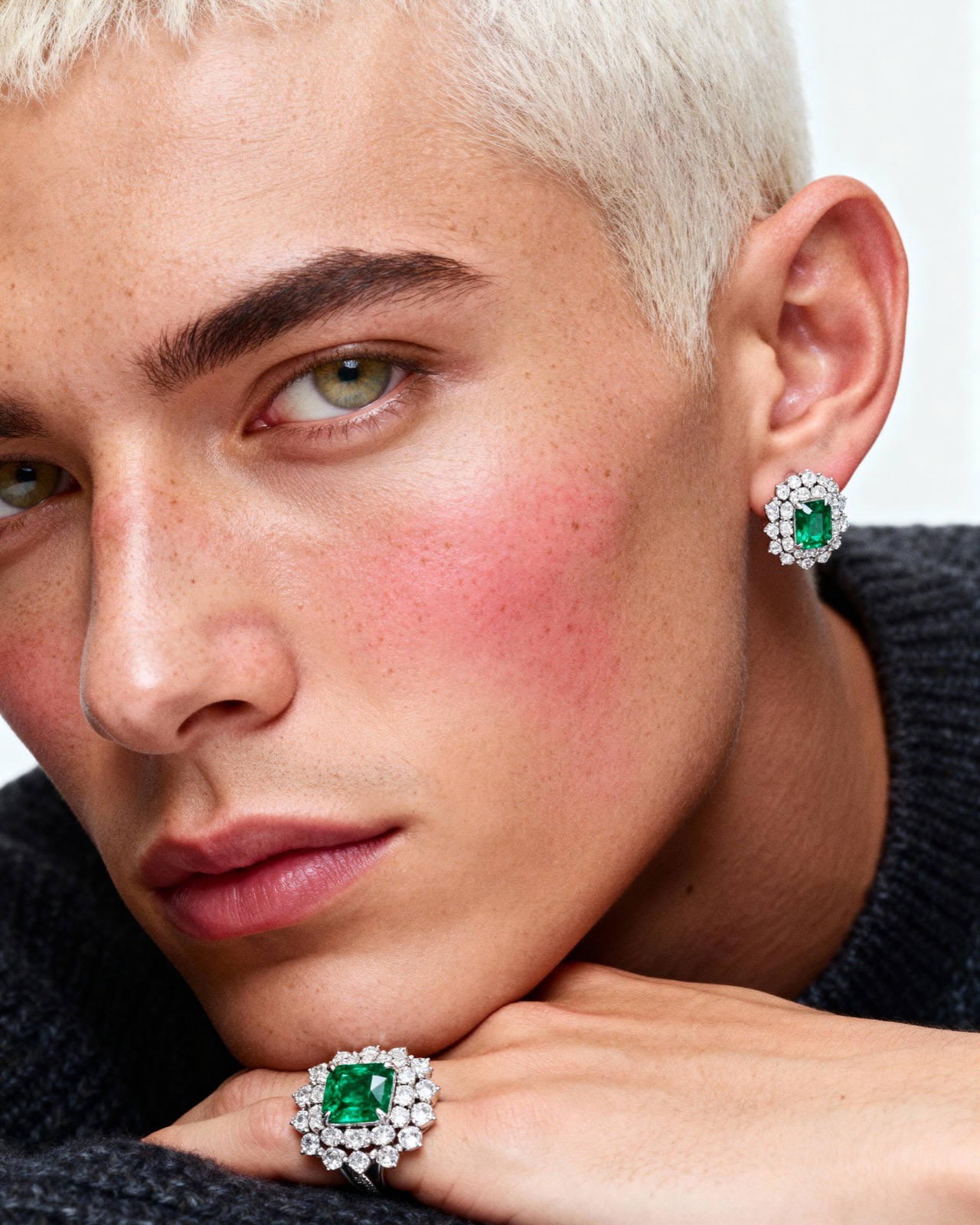 AI jewelry editorial portrait photography
